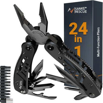 Multitool 24 in 1 Pocket Outdoor Plier Army Knife Heavy Duty Stainless Steel Multi-purpose Tool for Hunting Hiking Camping Leedoar