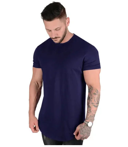 Camiseta Muscle Fitness Verão Masculino Athleisure Treino manga curta Camiseta Algodão de alta qualidade Camiseta Masculina Ginásio Esporte Camisa Tops 