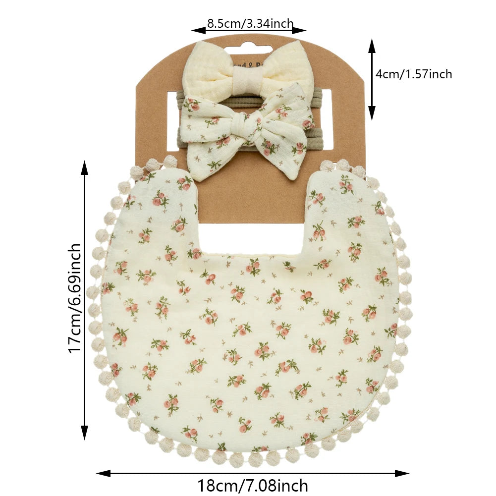 Muslin Cotton Baby Boys Girls Bibs Double Side Flower Rainbow Print Saliva Towel Infant Feeding Burp Cloth Kids Adjustable Scarf Leedoar