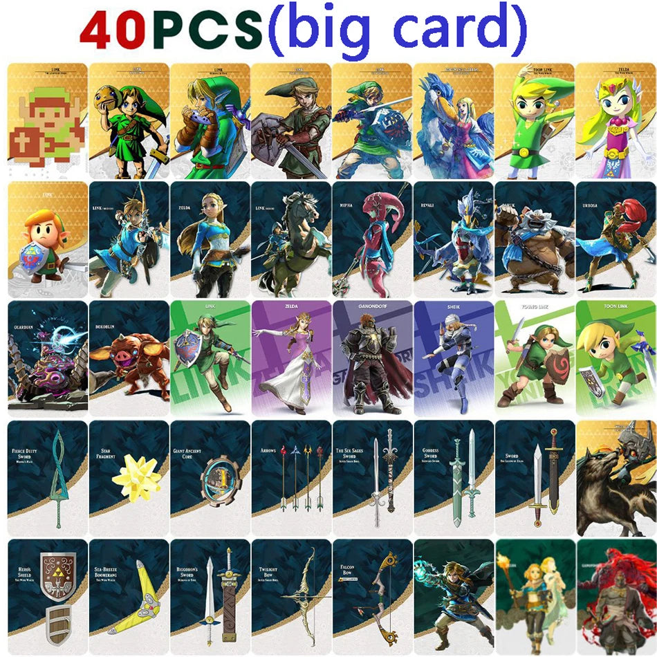 NEW 28/40 Zelda Amiibos Cards Apply to the Legend of Zelda: Tears of the Kingdo and the Legend of Zelda Latest Paragliding Leedoar