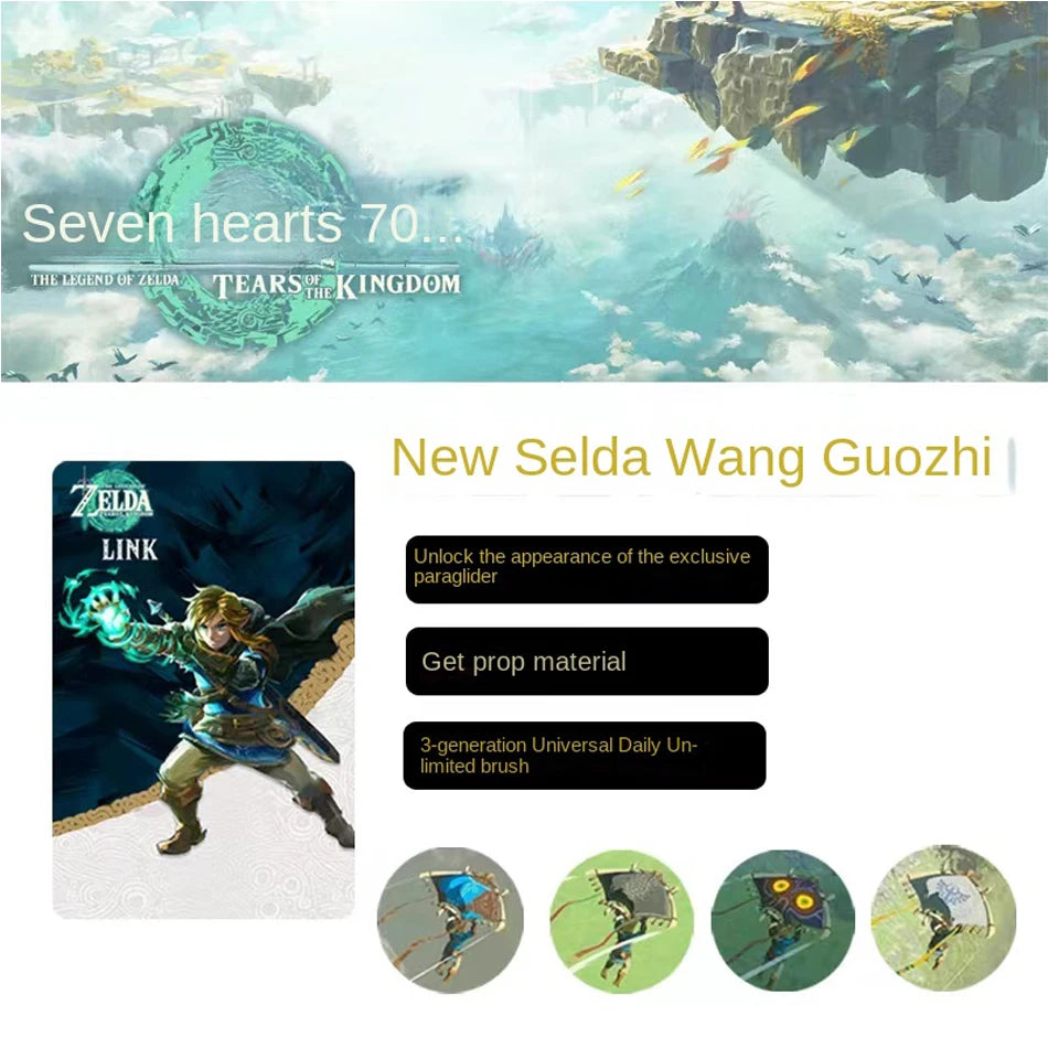 NEW 28/40 Zelda Amiibos Cards Apply to the Legend of Zelda: Tears of the Kingdo and the Legend of Zelda Latest Paragliding Leedoar