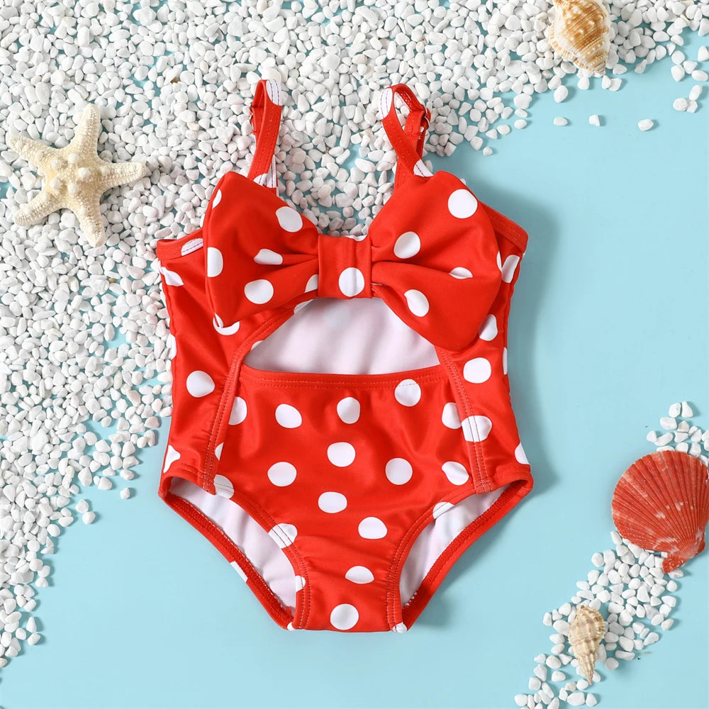 NEW 3-24M Toddler Baby Girls Swimwear Cute Summer Infant Baby Dots Swimsuit Newborn Baby One Piece Bathing Suit Beachwear Leedoar