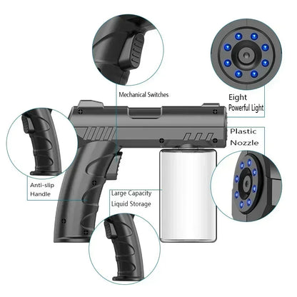 NEW Type 280Ml Barber Sprayer Bottle Wireless Electric Sanitizer USB Nano Blue Light Steam Spray Disinfection Gun Garden House ﻿ Leedoar