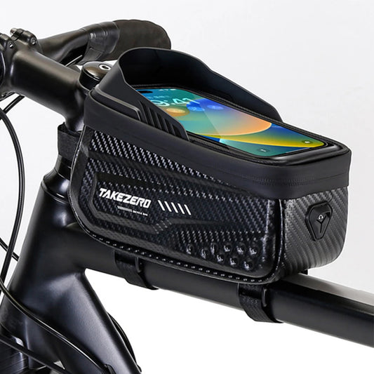 NEWBOLER Bolsa para bicicleta Ciclismo Top Frente Tubo Quadro Bolsa À prova d'água 6,5 ​​polegadas Capa para telefone Armazenamento Tela sensível ao toque MTB Bolsa para bicicleta de estrada 