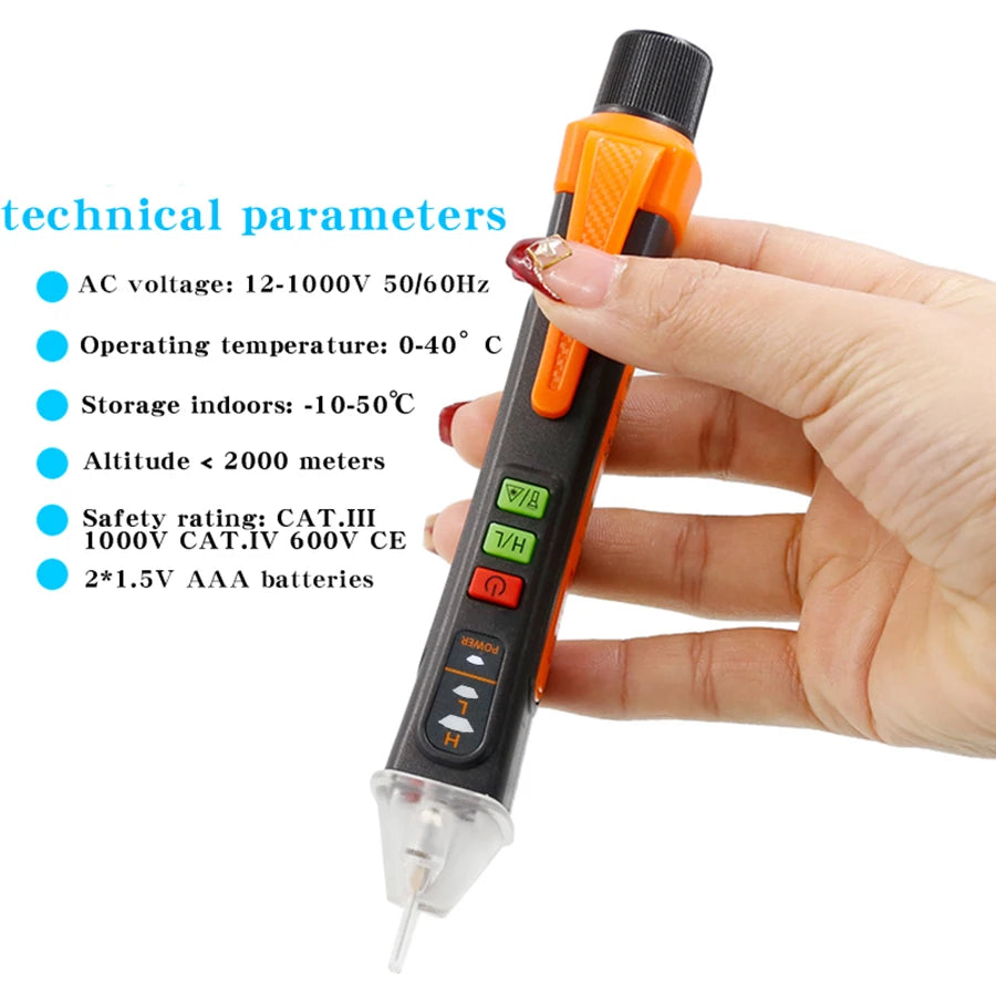 NJTY T02A Multifunction Non-Contact High Voltage Induction Tester, Live/Neutral Wire Detector, Household Electric Tester Pen Leedoar