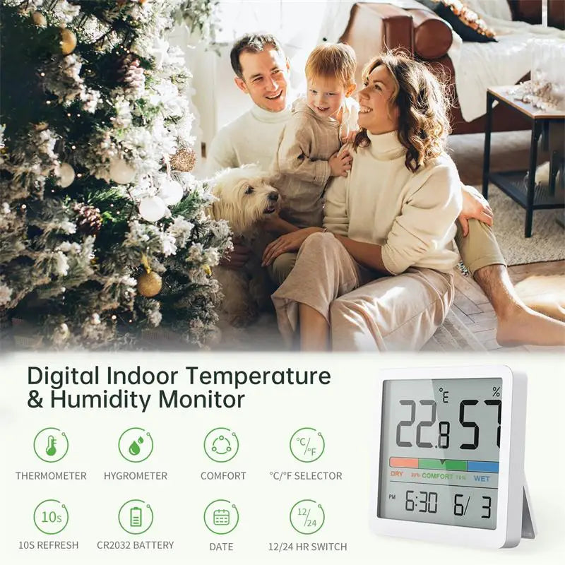 NOKLEAD New Digital Home Indoor Temperature Humidity Meter LCD Digital Thermometer Hygrometer Sensor Gauge Weather Station Leedoar