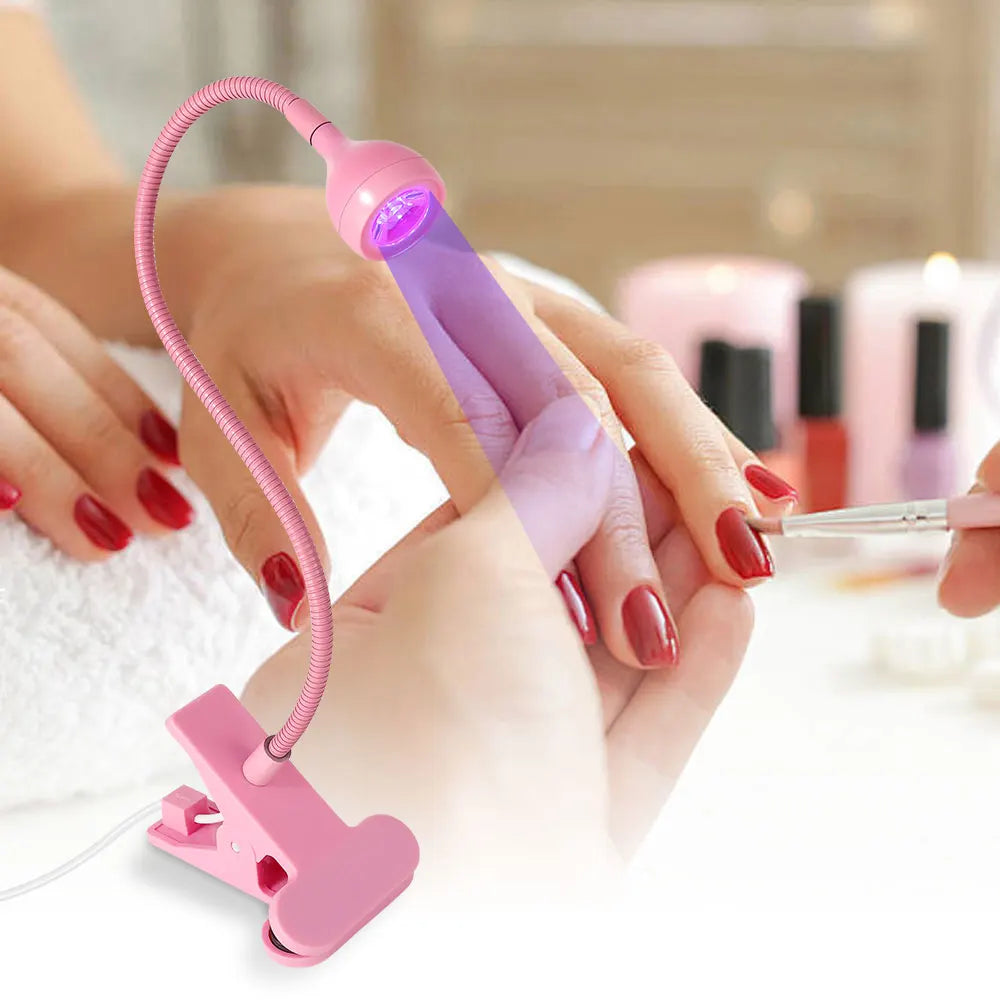 Nail Dryer Light UV Nail lamp 395nm Wavelength Clip-on Desk Mini USB For Gel Nails ongle Manicure Salon Tools Leedoar