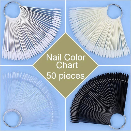 Nail Gel Polish Color Display Chart, Fake Nails Tips Showing Card Shelf, Clear White Nail Art, Graphic Tools Varnish Leedoar