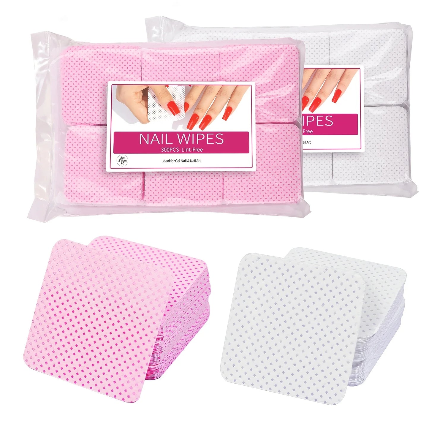 Nail Polish Remover Wipes Nail Cleaning Pads, Non Woven Nail Pads For Women Girl Beauty Salon Leedoar