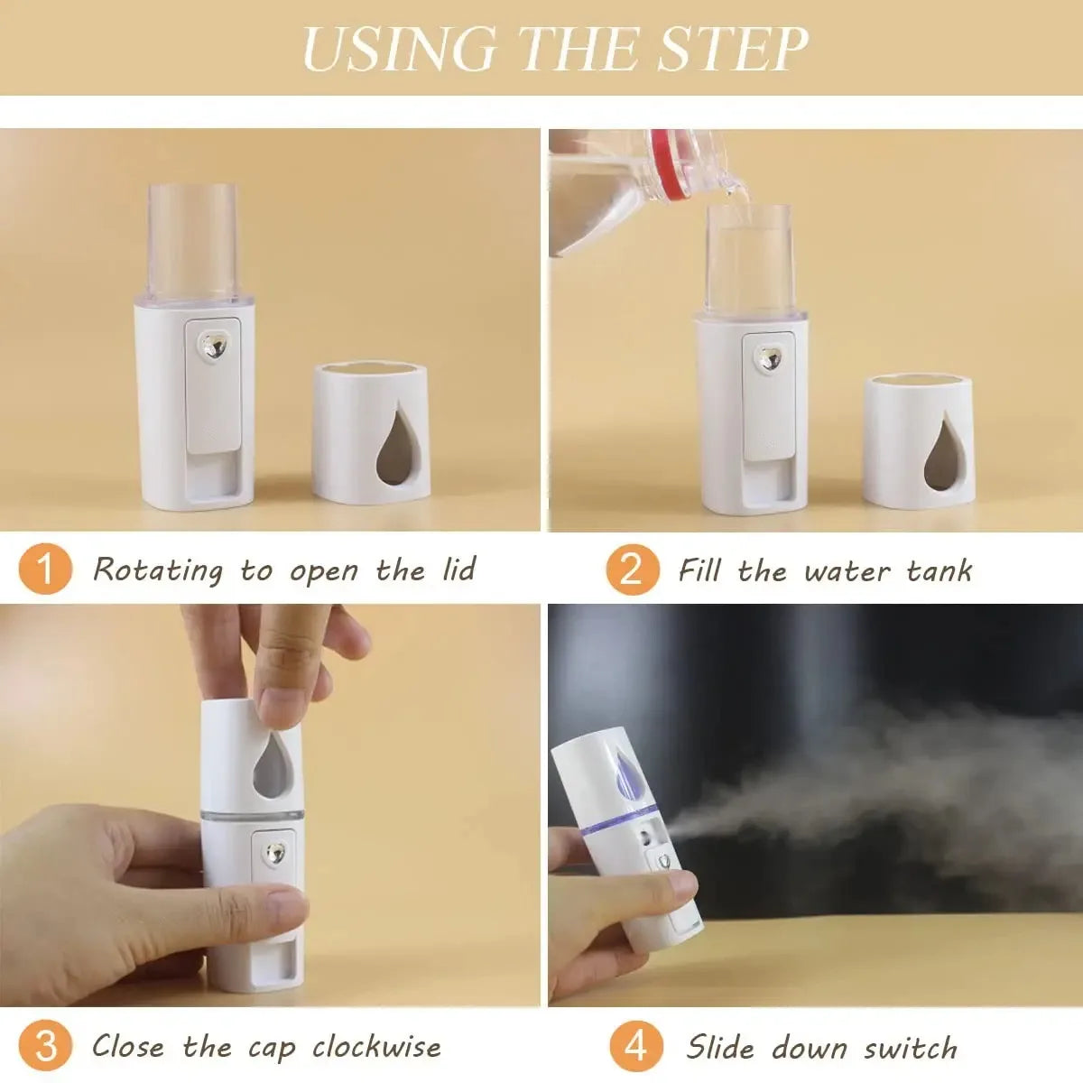 Nano Facial Steamer Mist Spray Eyelash Extensions Cleaning Pores Water Moisturizing Hydrating Face Cute Mini Handheld Sprayer Leedoar