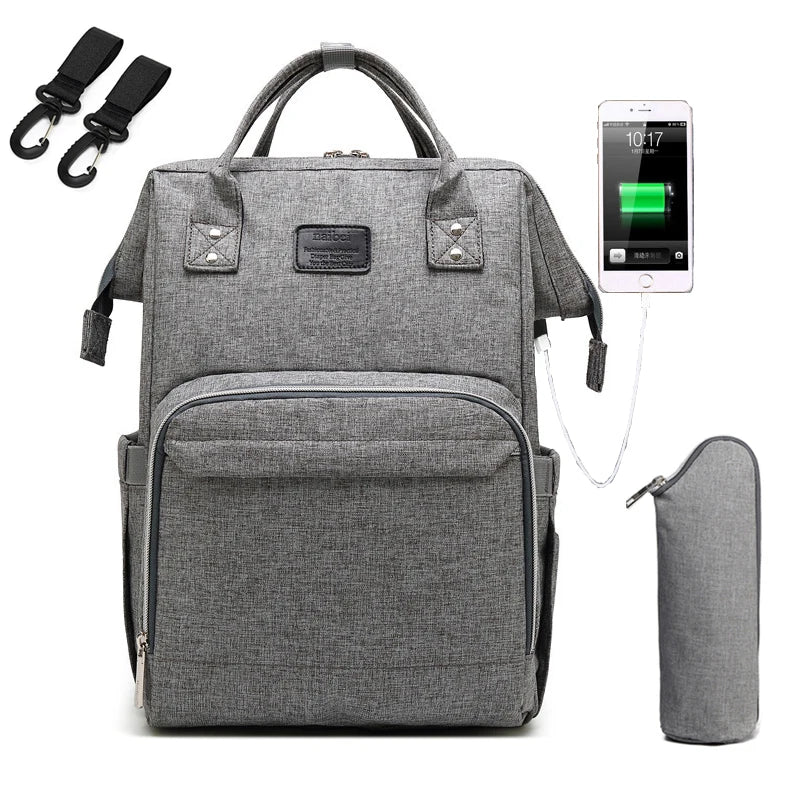 Nappy Backpack Bag Mummy Large Capacity Bag Mom Baby Multi-function Waterproof Outdoor Travel Diaper Bags For Baby Care Leedoar