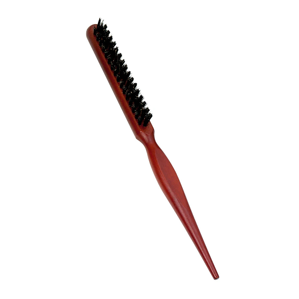 Natural Boar Bristle Hair Fluffy Comb Wood Handle Hair Brush Anti-static Barber Hair Comb Scalp Massage Hairdresser Styling Tool Leedoar