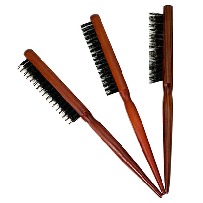 Natural Boar Bristle Hair Fluffy Comb Wood Handle Hair Brush Anti-static Barber Hair Comb Scalp Massage Hairdresser Styling Tool Leedoar