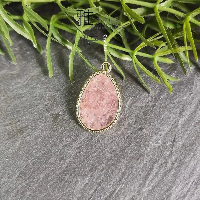 Natural Crystal Pendant White Crystal Semi-Precious Irregular Single-Sided DIY Necklace Bracelet Jewelry Accessories