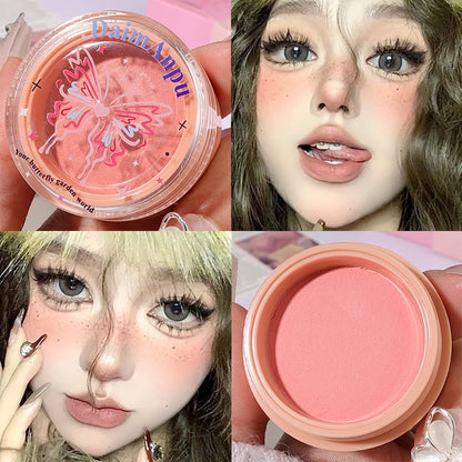 Airy Blush Clay Pigmented Powdery Cream Blusher DaimAnpu Long-Lasting Tender Look Uplifting Color Matte Girlish Blush Leedoar