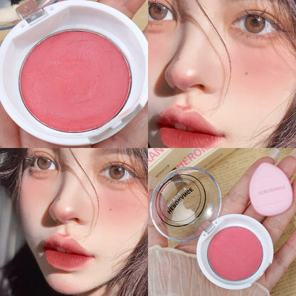 Airy Blush Clay Pigmented Powdery Cream Blusher DaimAnpu Long-Lasting Tender Look Uplifting Color Matte Girlish Blush Leedoar