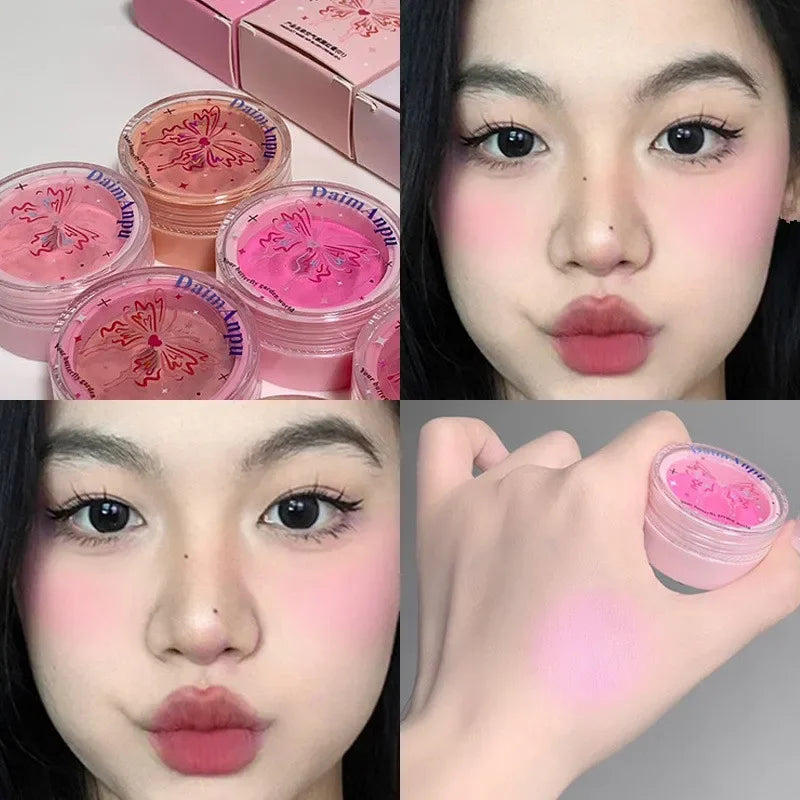 Airy Blush Clay Pigmented Powdery Cream Blusher DaimAnpu Long-Lasting Tender Look Uplifting Color Matte Girlish Blush Leedoar