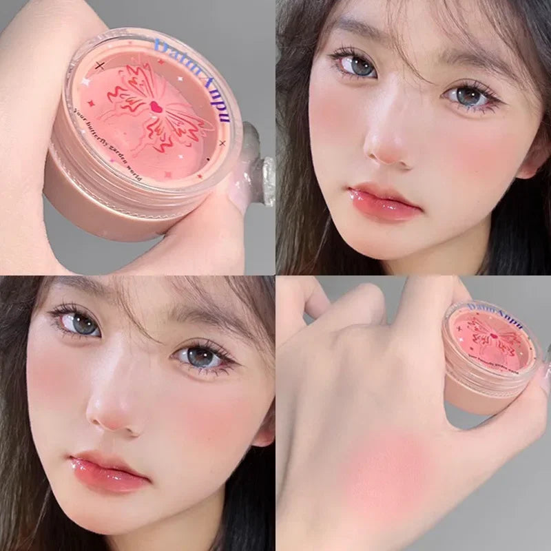 Airy Blush Clay Pigmented Powdery Cream Blusher DaimAnpu Long-Lasting Tender Look Uplifting Color Matte Girlish Blush Leedoar