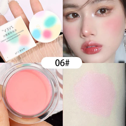 Airy Blush Clay Pigmented Powdery Cream Blusher DaimAnpu Long-Lasting Tender Look Uplifting Color Matte Girlish Blush Leedoar