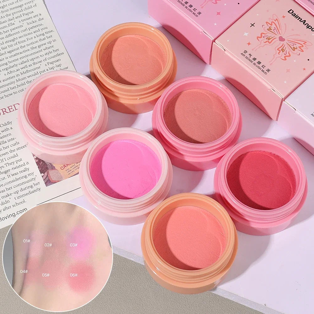 Airy Blush Clay Pigmented Powdery Cream Blusher DaimAnpu Long-Lasting Tender Look Uplifting Color Matte Girlish Blush Leedoar