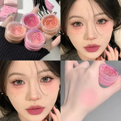 Airy Blush Clay Pigmented Powdery Cream Blusher DaimAnpu Long-Lasting Tender Look Uplifting Color Matte Girlish Blush Leedoar