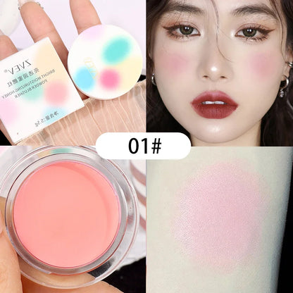 Airy Blush Clay Pigmented Powdery Cream Blusher DaimAnpu Long-Lasting Tender Look Uplifting Color Matte Girlish Blush Leedoar