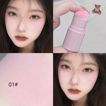 Natural Pink Color Cappuvini Blusher Stick Face Blusher Patting Powder Blusher for Cheeks Cute Korean Style Leedoar
