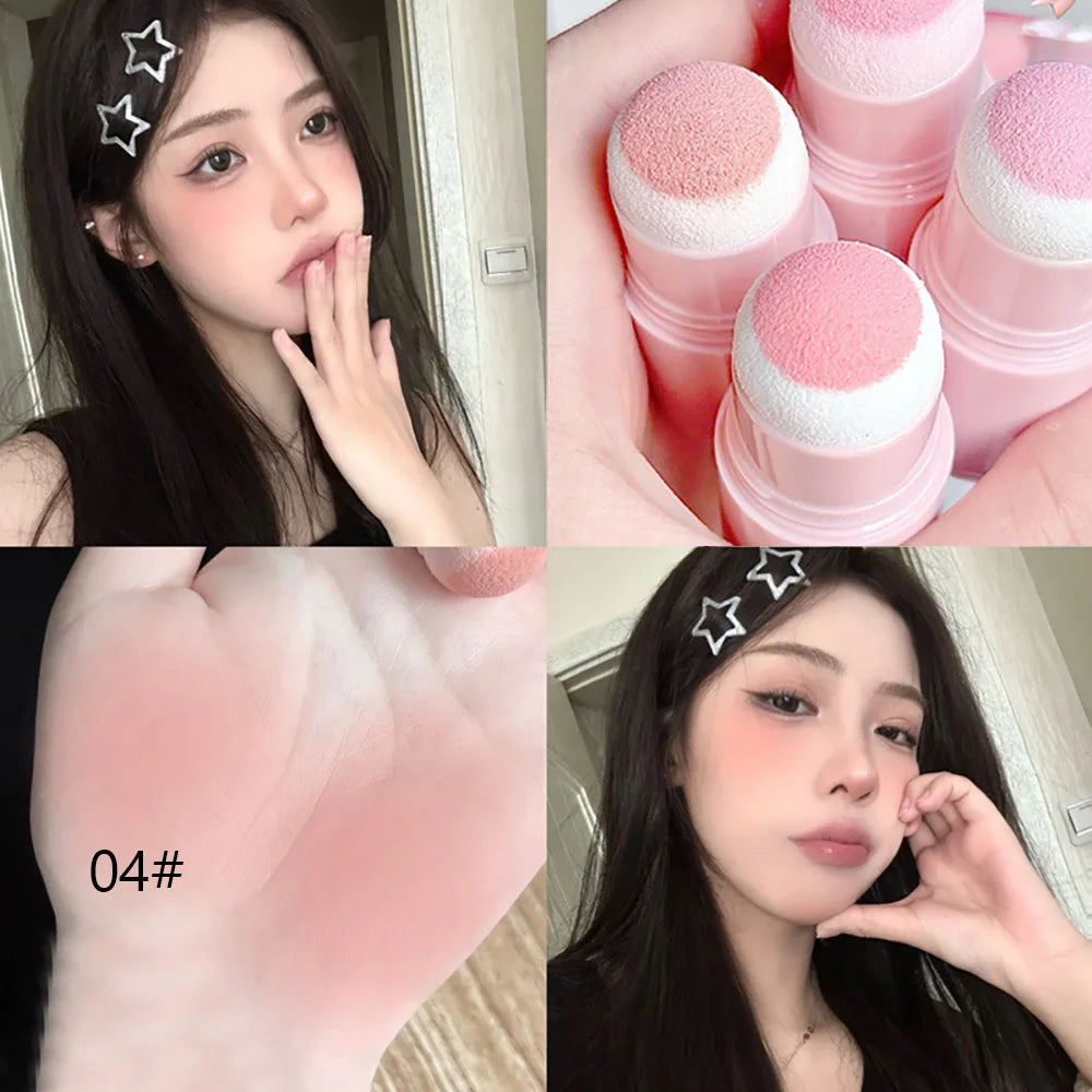 Natural Pink Color Cappuvini Blusher Stick Face Blusher Patting Powder Blusher for Cheeks Cute Korean Style Leedoar