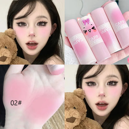 Natural Pink Color Cappuvini Blusher Stick Face Blusher Patting Powder Blusher for Cheeks Cute Korean Style Leedoar
