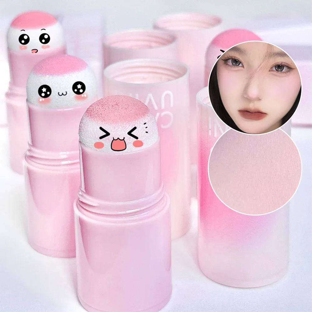 Natural Pink Color Cappuvini Blusher Stick Face Blusher Patting Powder Blusher for Cheeks Cute Korean Style Leedoar