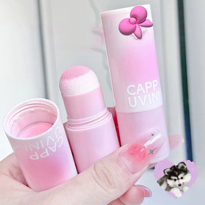 Natural Pink Color Cappuvini Blusher Stick Face Blusher Patting Powder Blusher for Cheeks Cute Korean Style Leedoar