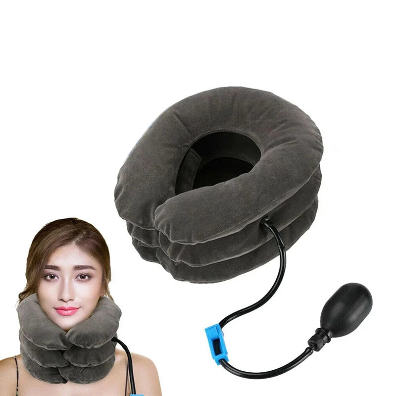 Neck Support Cushion Inflatable Air Cervical Neck Traction Device Body Relaxing Tractor Support Massage NECK Pillow Leedoar