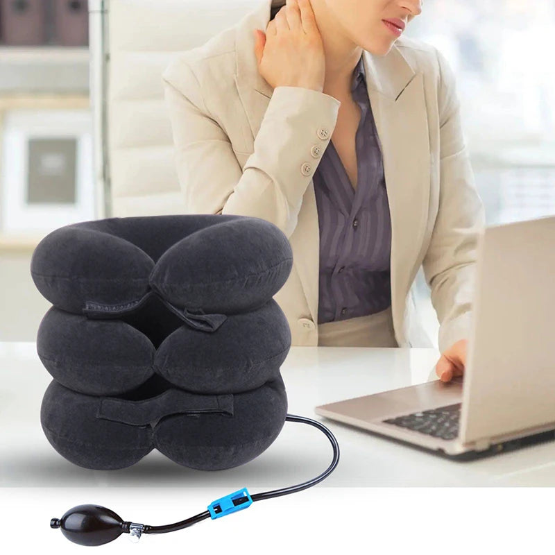 Neck Support Cushion Inflatable Air Cervical Neck Traction Device Body Relaxing Tractor Support Massage NECK Pillow Leedoar