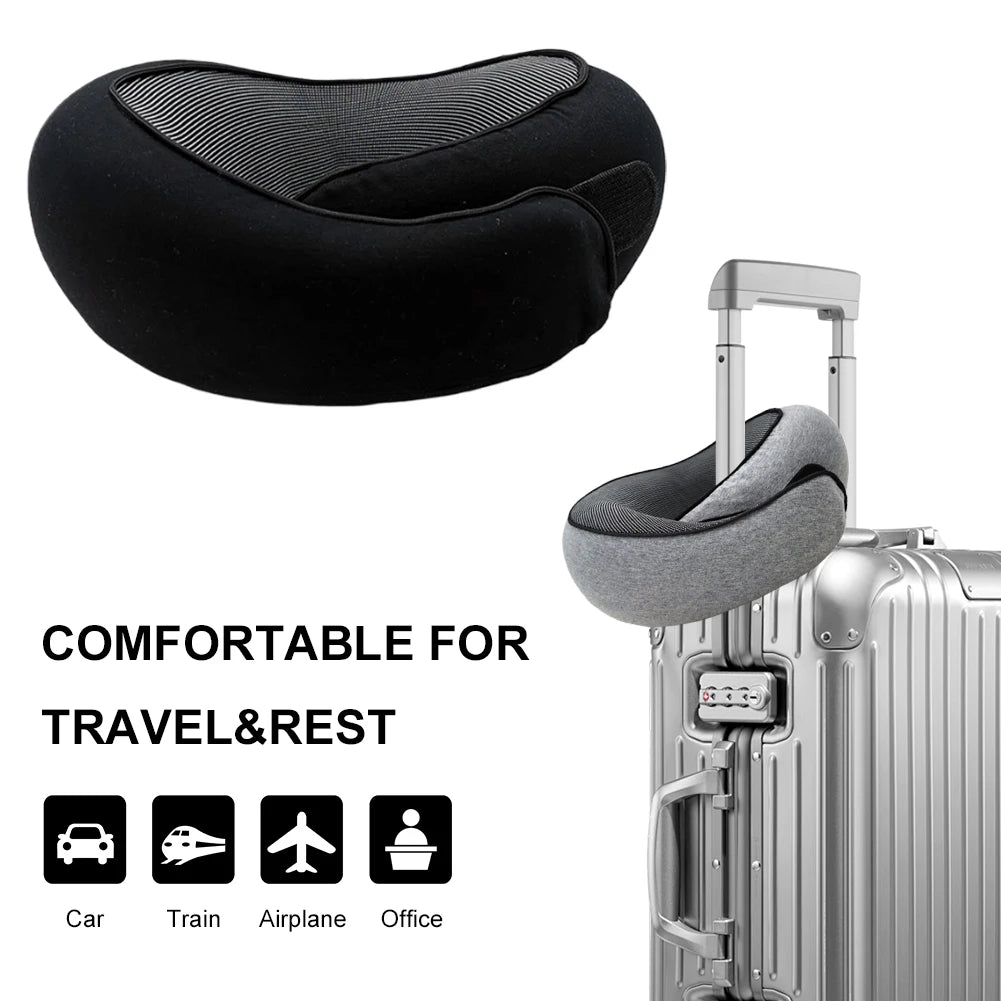 Neck Support Pillow Outdoor Travel Memory Foam Pillow with 360-Degree Head Support Comfortable Airplane Pillow for Sleep Rest
