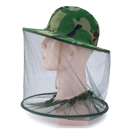 Gorra protectora de malla para el rostro, resistente a insectos, abejas, mosquitos, sombrero para pescar al sol 