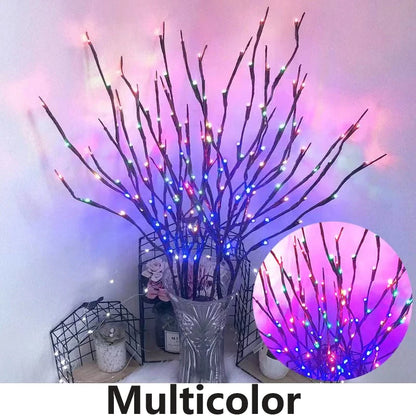 New 20 Bulbs LED Willow Branch Lamp LED String lights Twig Vase Lights Fairy Garland For Christmas Tree Wedding Party Decoration Leedoar