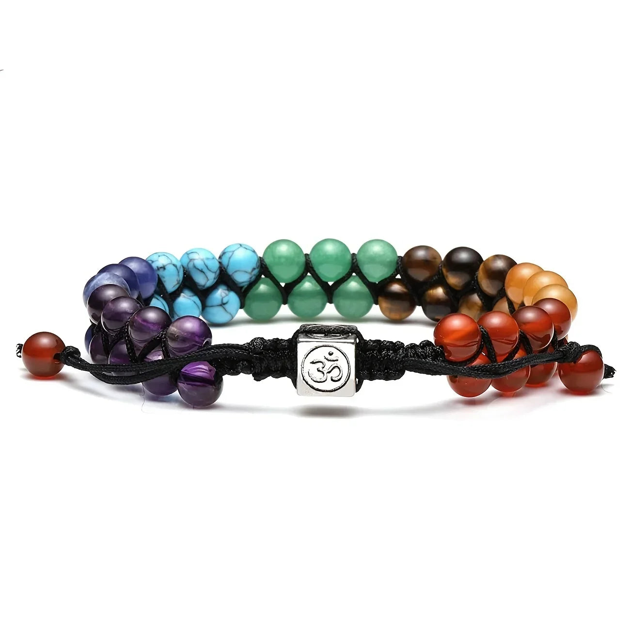 Nueva pulsera de cristal con tratamiento de 7 chakras para hombre, pulsera de cuentas ajustables con piedras de yoga, pulsera para meditación, relajación y ansiedad para mujer 