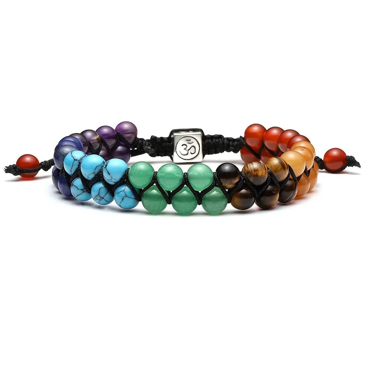 Nueva pulsera de cristal con tratamiento de 7 chakras para hombre, pulsera de cuentas ajustables con piedras de yoga, pulsera para meditación, relajación y ansiedad para mujer 