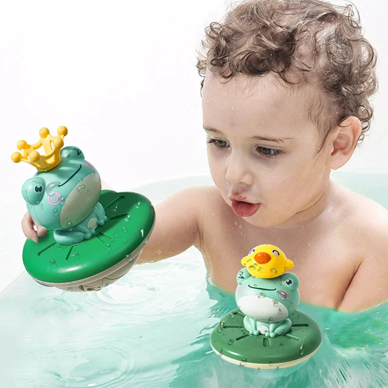 New Baby Bath Toys Electric Spray Water Floating Rotation Frog Sprinkler Shower Game For Children Kid Gifts Swimming Bathroom Leedoar