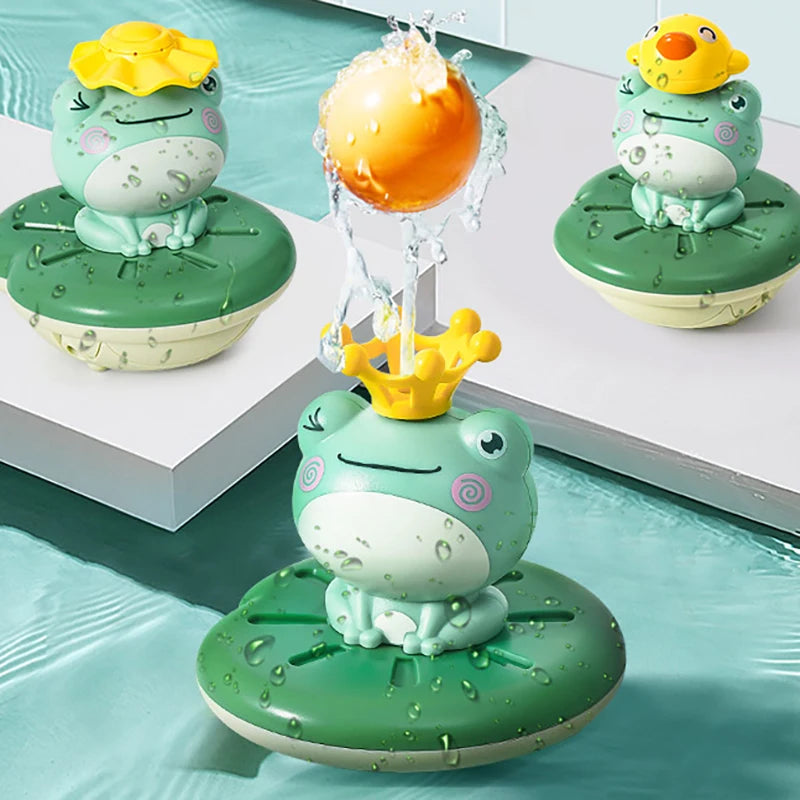 New Baby Bath Toys Electric Spray Water Floating Rotation Frog Sprinkler Shower Game For Children Kid Gifts Swimming Bathroom Leedoar