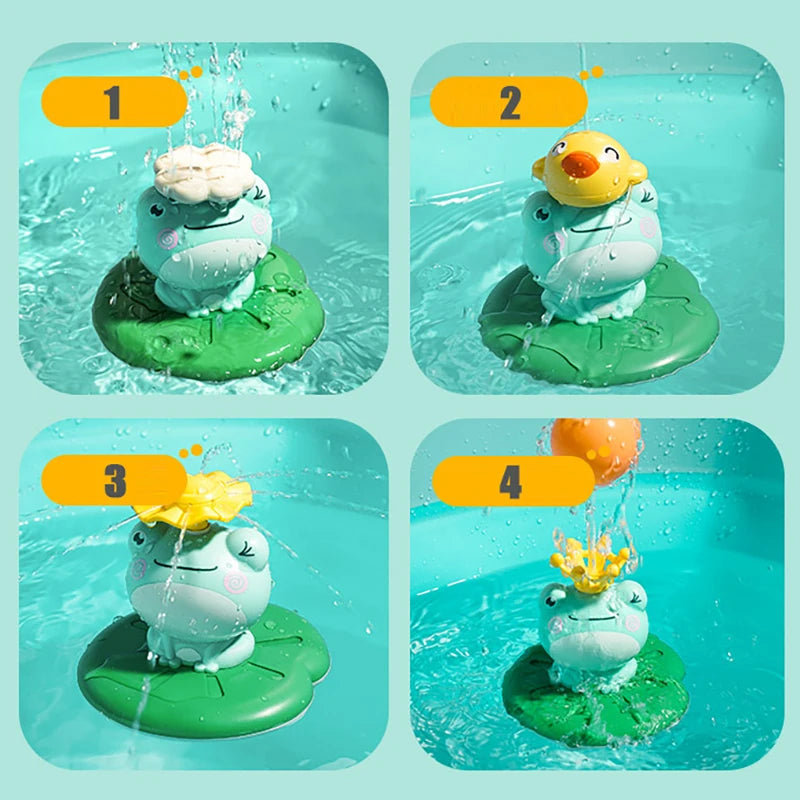 New Baby Bath Toys Electric Spray Water Floating Rotation Frog Sprinkler Shower Game For Children Kid Gifts Swimming Bathroom Leedoar