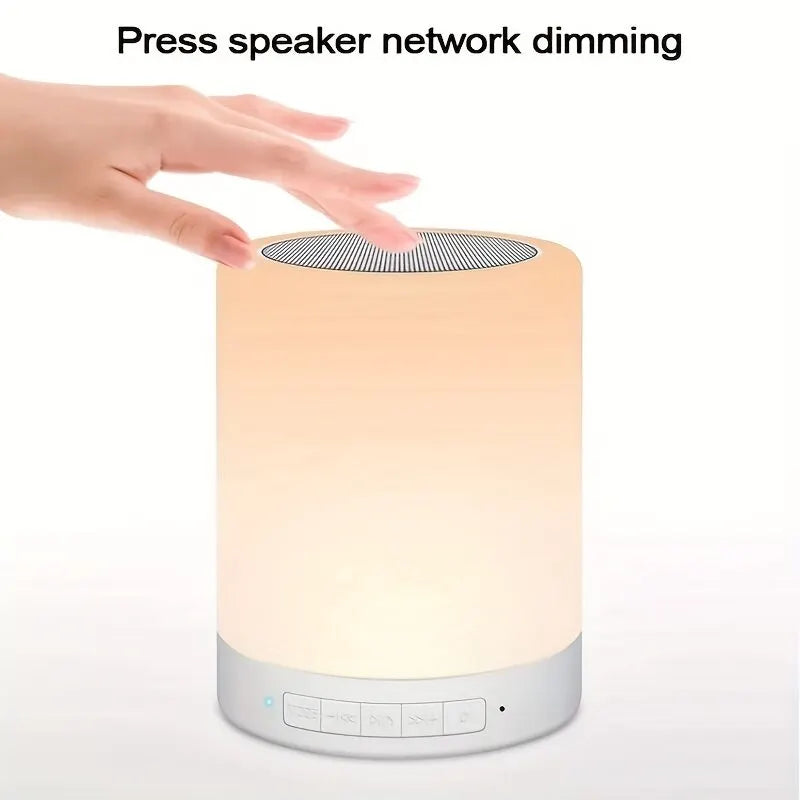 New Bedside Table Lamp Wireless Bluetooth with Speaker Touch Light Colorful LED Night Dimming Atmosphere Table Lamp for Kid Gift Leedoar