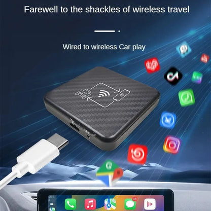 New Car AI BOX 2in1 Wireless CarPlay Dongle Wireless Android Auto Box For Car Radio With Wired CarPlay Car OEM Wired To Wireless Leedoar