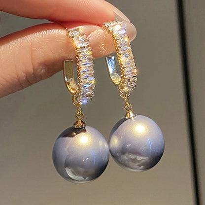 New Classic Elegant Imitation Pearl Dangle Earrings For Women Crystal Long Tassel Exquisite Drop Earring Wedding Jewelry Leedoar