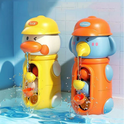 Nuevos y lindos juguetes de baño para baby shower con forma de pato o elefante, juego de agua para niños, juego de rueda de agua con ventosa para el baño de niños 