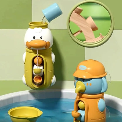 Nuevos y lindos juguetes de baño para baby shower con forma de pato o elefante, juego de agua para niños, juego de rueda de agua con ventosa para el baño de niños 