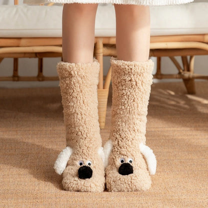 New Dog Snow Socks Floor Socks Cartoon Adult Sleep Socks WinterSocks Leg Covers Carpet Slippers Socks Couple Socks Christmas Gif