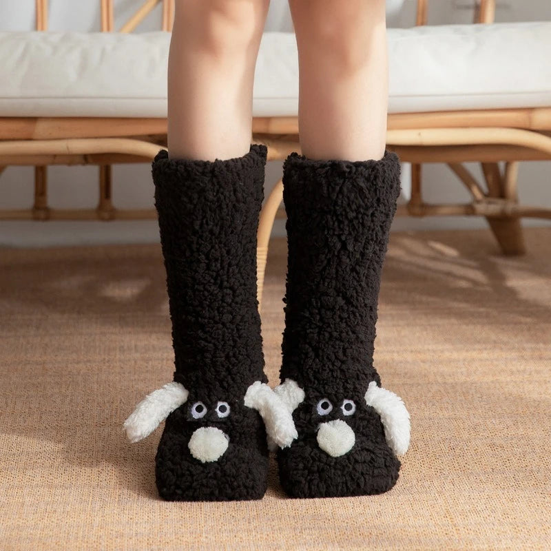 New Dog Snow Socks Floor Socks Cartoon Adult Sleep Socks WinterSocks Leg Covers Carpet Slippers Socks Couple Socks Christmas Gif