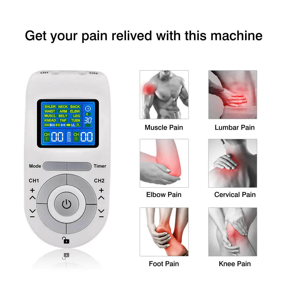 New Electric Tens Muscle Stimulator Ems Acupuncture Face Body Massager Digital Therapy Herald Massage Tool Electrostimulator Leedoar