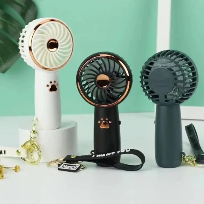 New Fan Summer Mini USB Charging Small Fan Cute Cartoon Portable Handheld Fan air cooler Leedoar